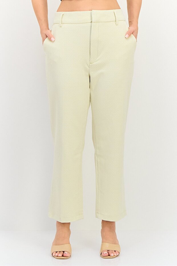 Women Cigarette Fit Grid Pattern Straight Leg Pants, Multicolor