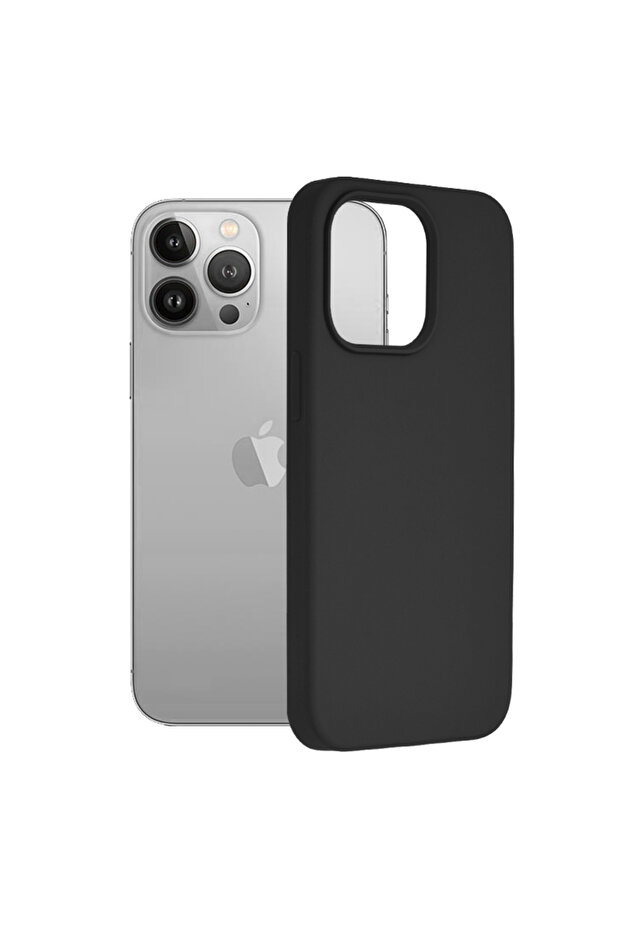 Double Structure Protective Case for iPhone 13 Pro, Microfiber, Titanium Black - 1
