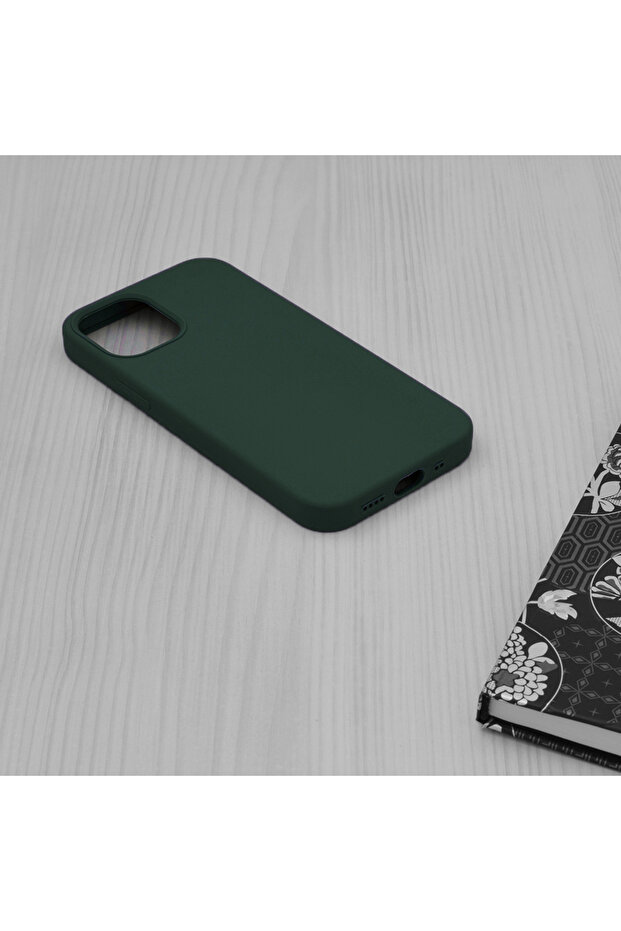 Double Structure Protective Case for iPhone 12 Mini, Microfiber, Oxford Green - 4