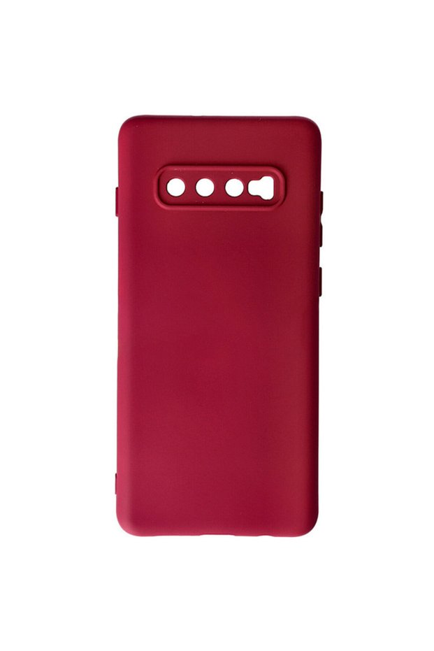 Silicone case for Samsung Galaxy S10+ Plus, Microfiber, Ultra Safe Camera, Cherry