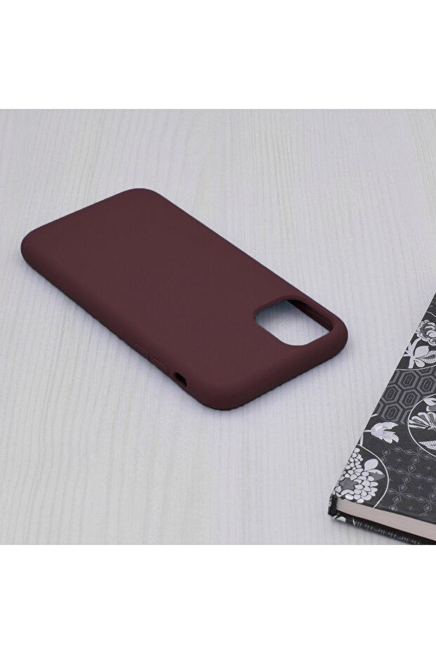 Double Structure Protective Case for iPhone 11, Microfiber, Matte Burgundy - 4