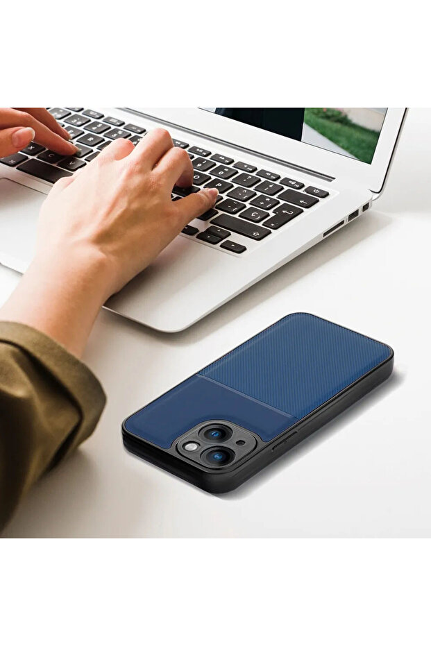 Protective Case for Apple iPhone 15, Camera Protection, Hard PC Material, Blue - 5