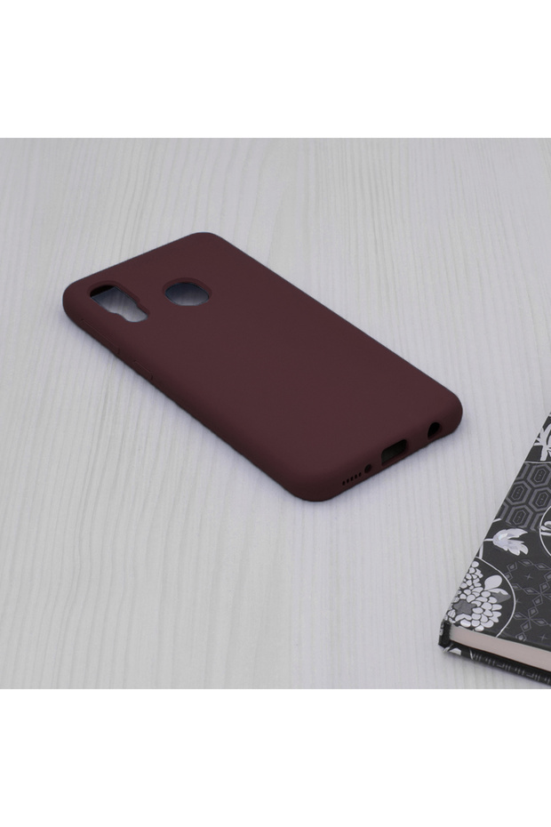 Double Structure Protective Case for Samsung Galaxy A20e, Microfiber, Matte Burgundy - 4