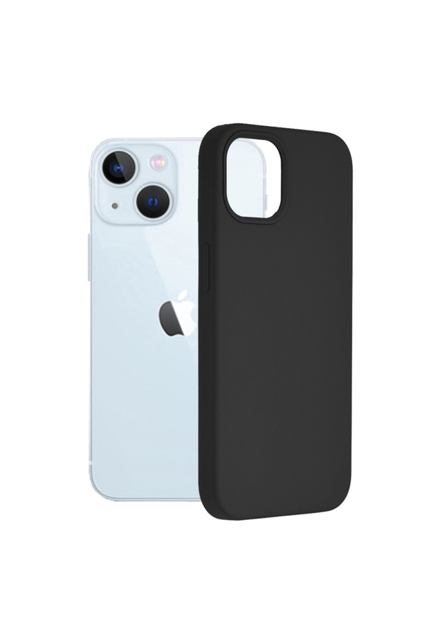 Husa Protectie Double Structure pentru iPhone 13, Microfibra, Negru Titan - 1