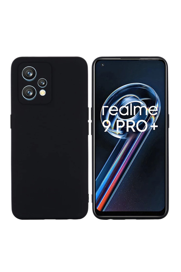 Silicone case compatible with Realme 9 Pro Plus, Black - 1