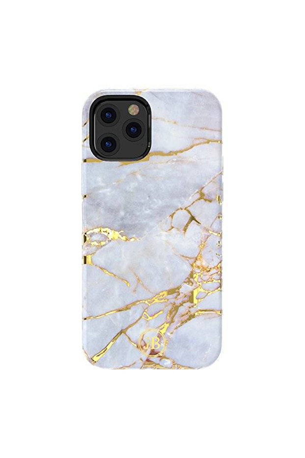 Apple iPhone 12 Precious Marble Case, Elegant Design, Tech White - 4