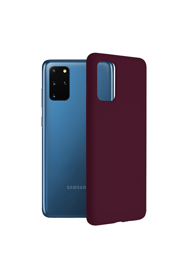 Double Structure Protective Case for Samsung Galaxy S20 Plus, Microfiber, Matte Burgundy - 1