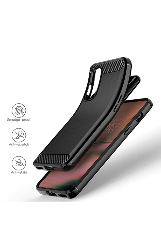 Husa de silicon pentru Oneplus Nord 2 5G, Carbon, Optim Solution, Negru - 5