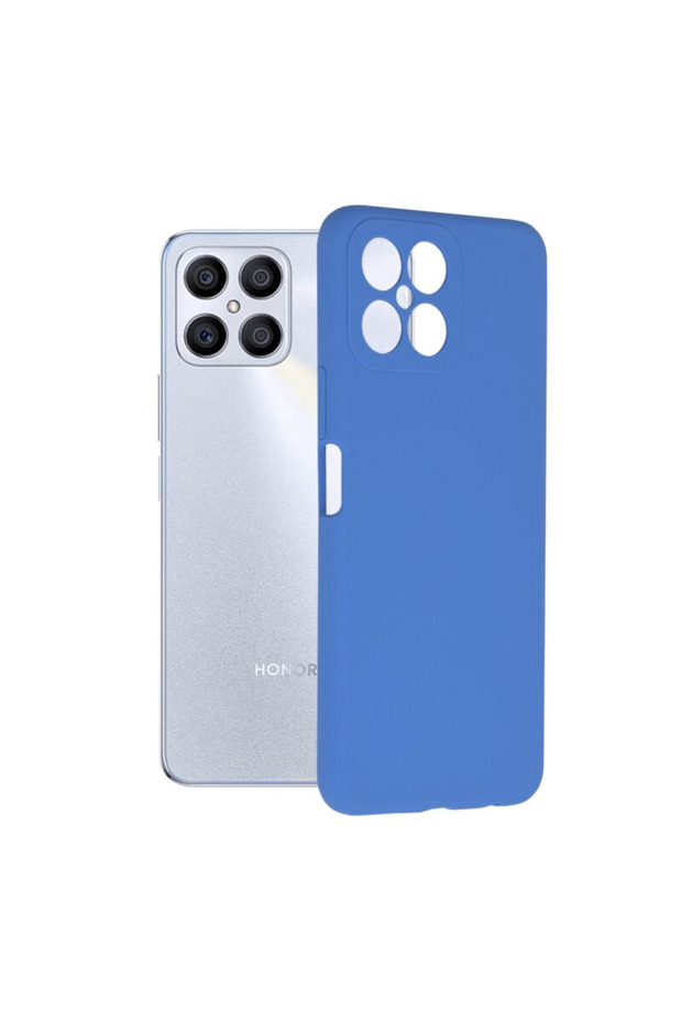 Silicone Case for Honor X8, Microfiber, Camera Protection, Blue - 1