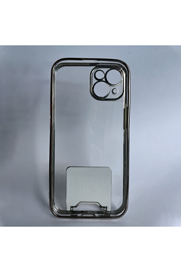 Silicone Case for Apple iPhone 11, Stand, Special Mirror Design, Gold - 5