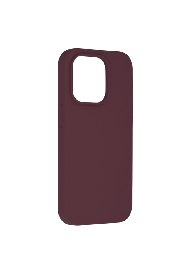 Double Structure Protective Case for iPhone 14 Pro, Microfiber, Matte Cherry - 2