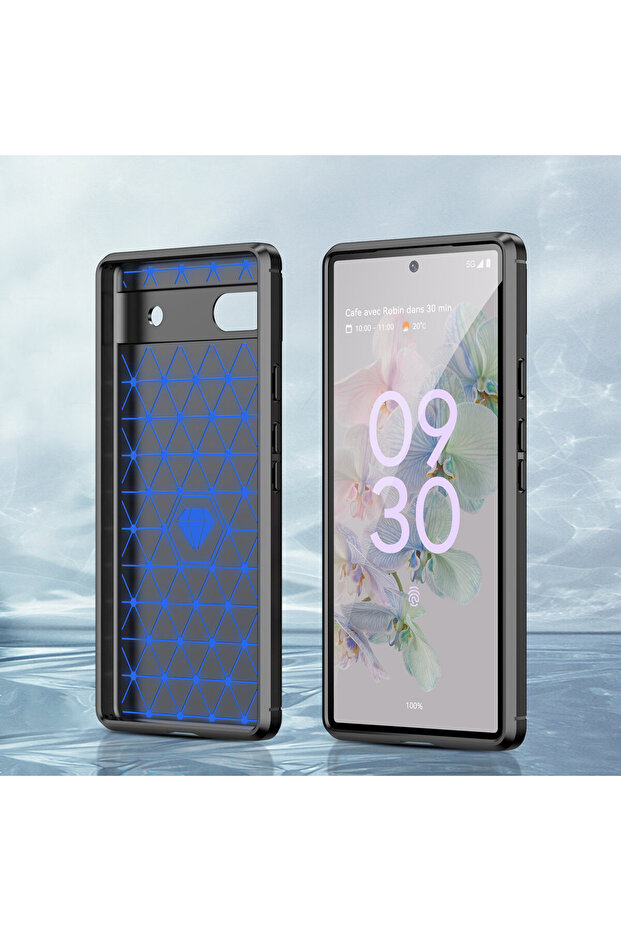 Flexible Carbon case compatible with Google Pixel 6a Black - 3