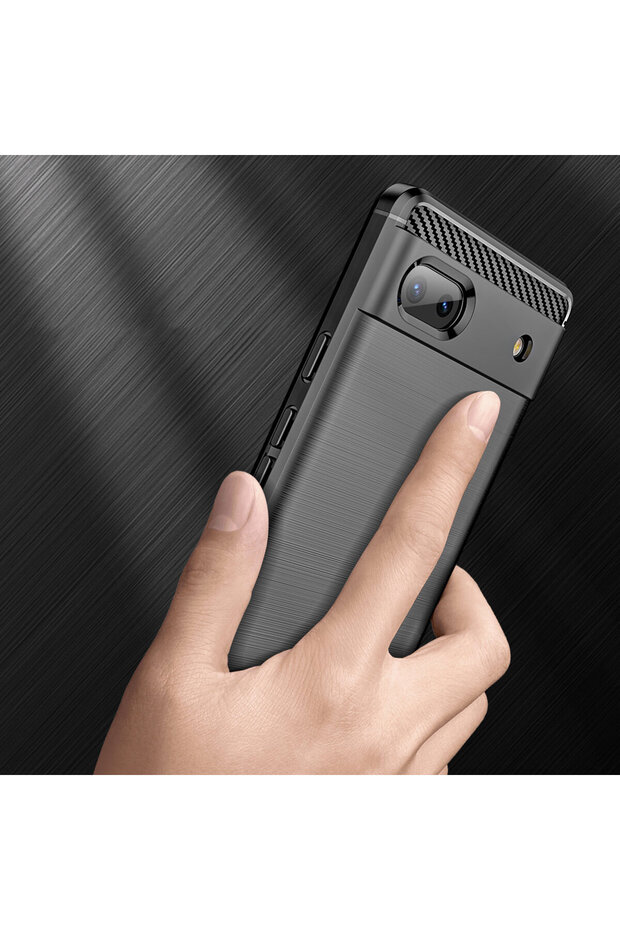 Flexible Carbon case compatible with Google Pixel 6a Black - 5