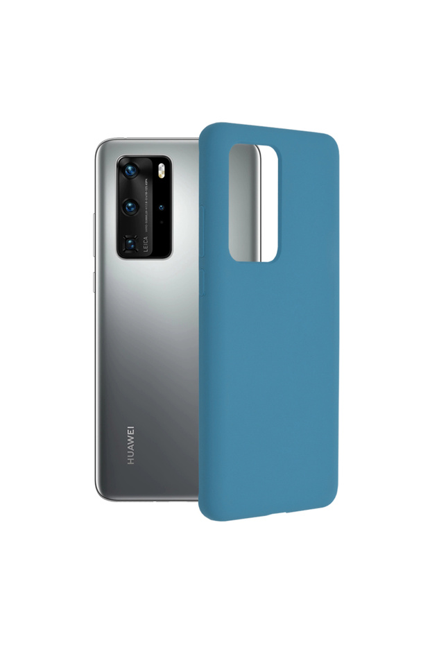 Double Structure Protective Case for Huawei P40 Pro, Microfiber, Royal Blue - 1