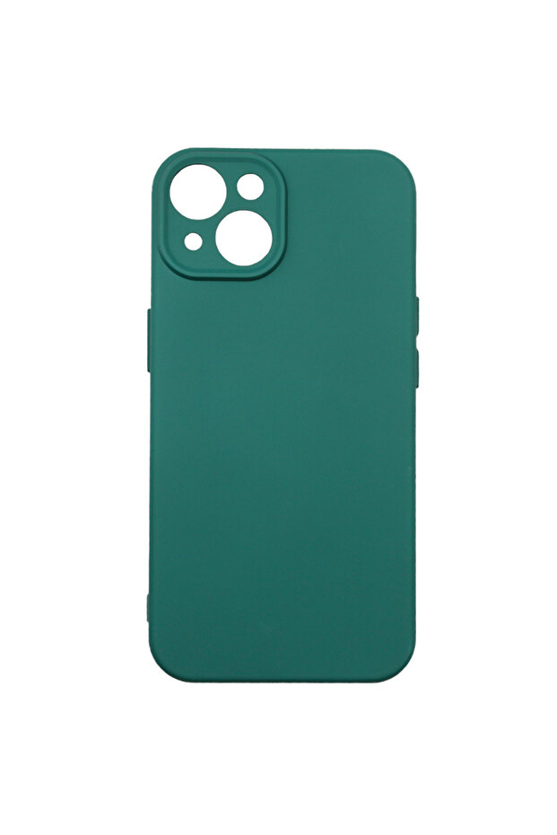 Silicone Case for Iphone 14 Microfiber Interior, Camera Protection, Green - 1