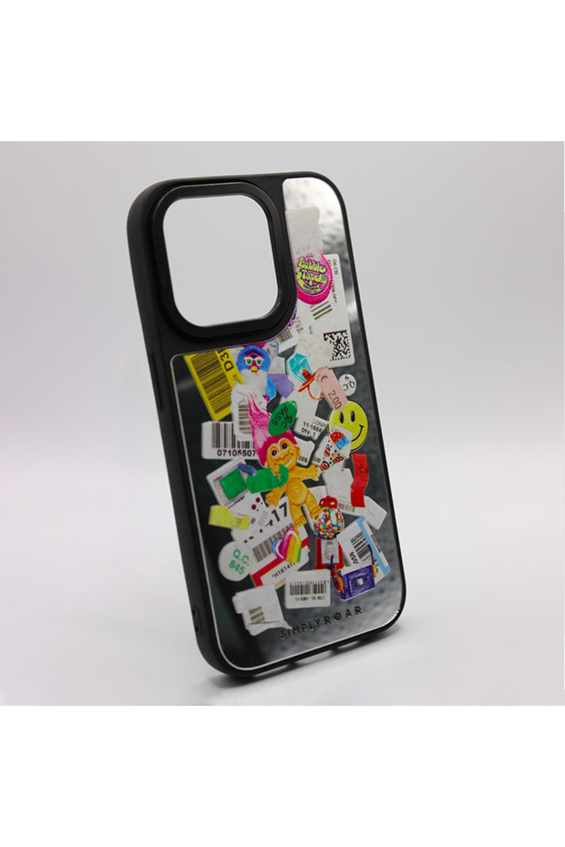 Mirror Flash Case for Apple Iphone 15 Plus, Barcode Design, Multicolor - 5