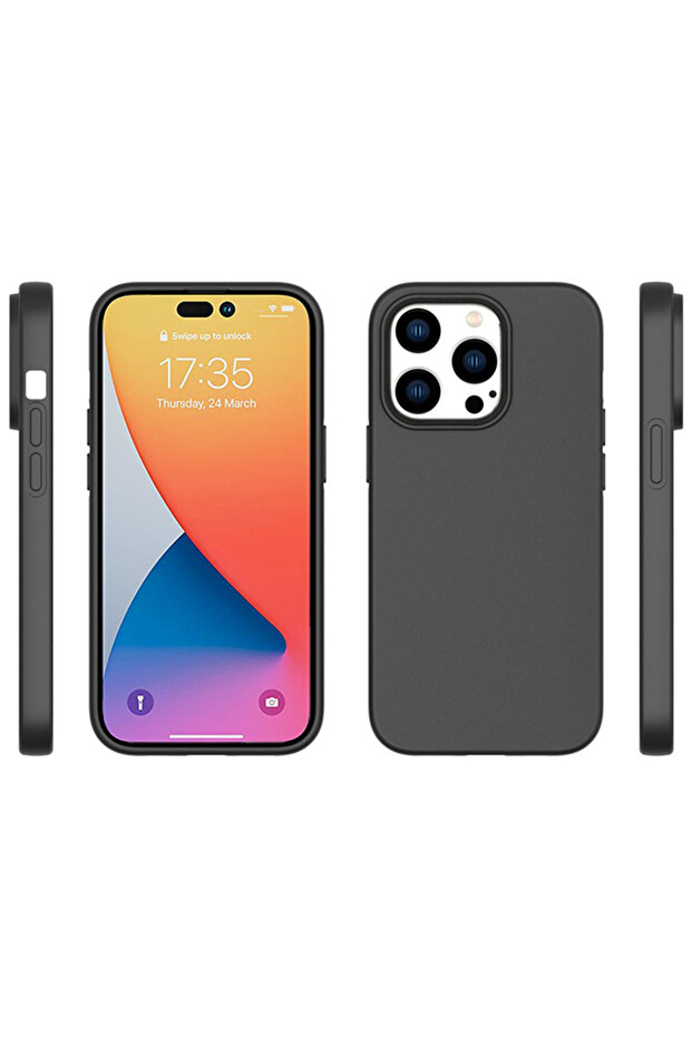 Silicone Case for Apple Iphone 14 Max, Microfiber, Camera Protection, Black - 6