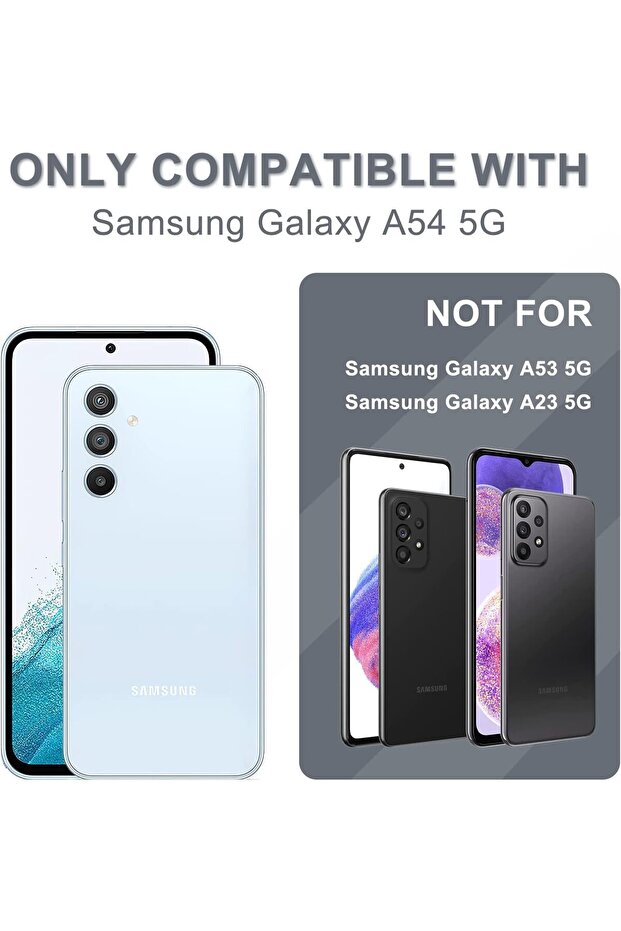 Phone case/screen protector set, Plastic, Compatible with Samsung Galaxy A54, Black - 2