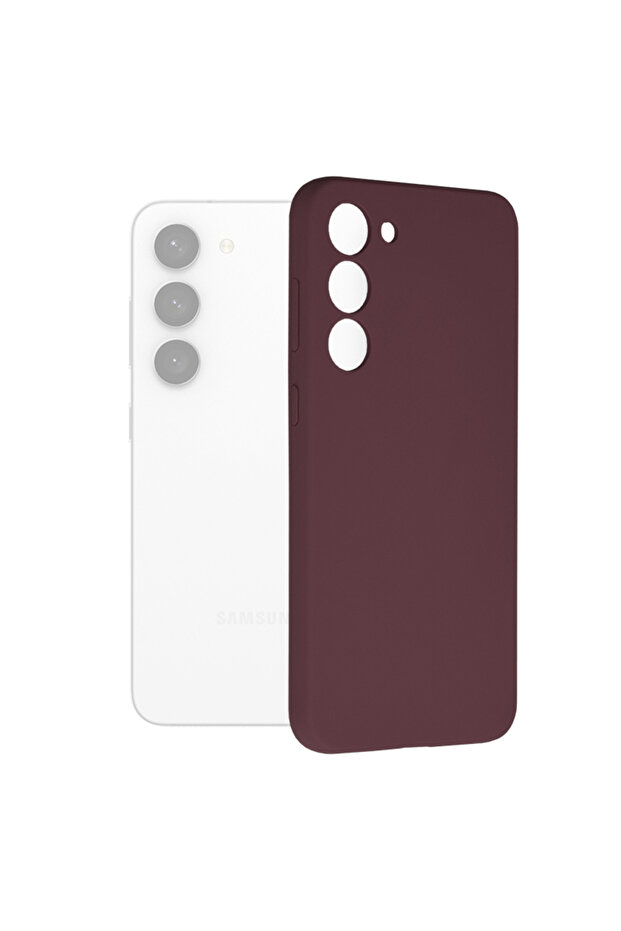 Double Structure Protective Case for Samsung Galaxy S23 Plus, Microfiber, Matte Burgundy - 1