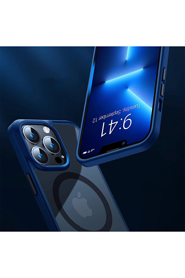 MagSafe Colorful Protective Case for iPhone 13 Pro Max, TPU Silicone, Optim Solution, Blue - 2