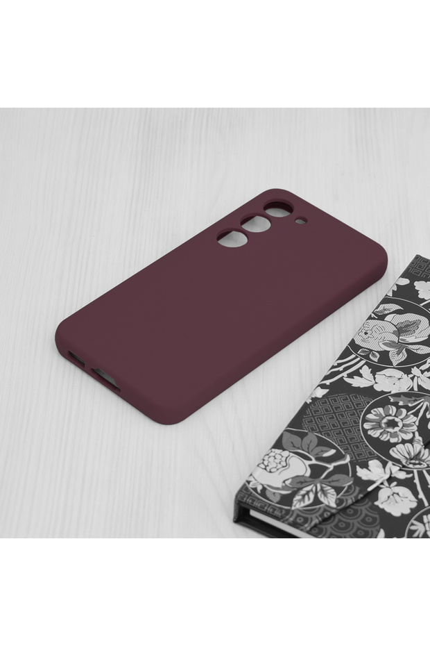 Double Structure Protective Case for Samsung Galaxy S23, Microfiber, Matte Burgundy - 3