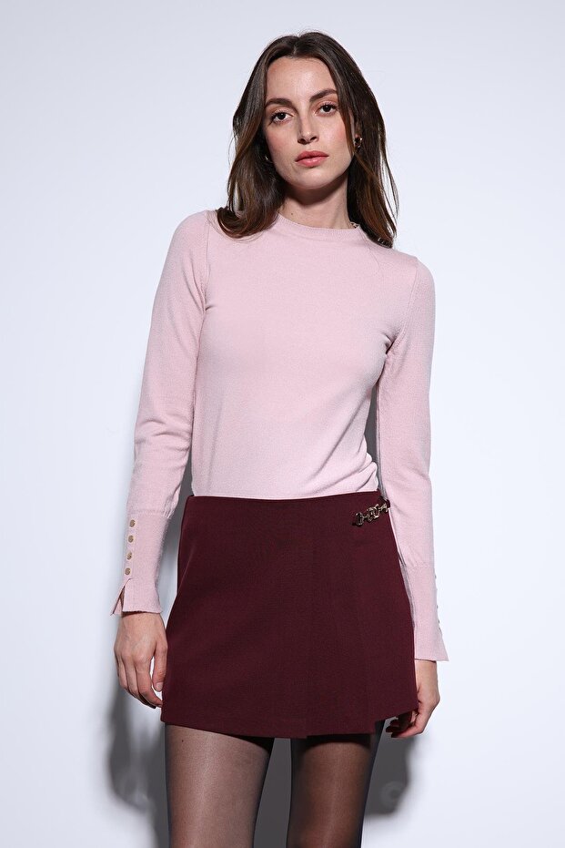 Pudra Basic Kadın Triko Kazak - 2