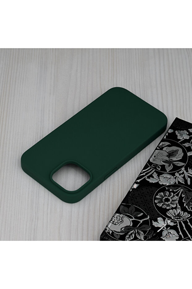 Double Structure Protective Case for iPhone 14, Microfiber, Oxford Green - 4