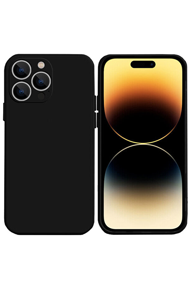 Silicone Case for Apple Iphone 14, Microfiber, Camera Protection, Black - 1