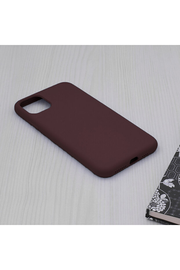 Double Structure Protective Case for iPhone 11, Microfiber, Matte Burgundy - 5