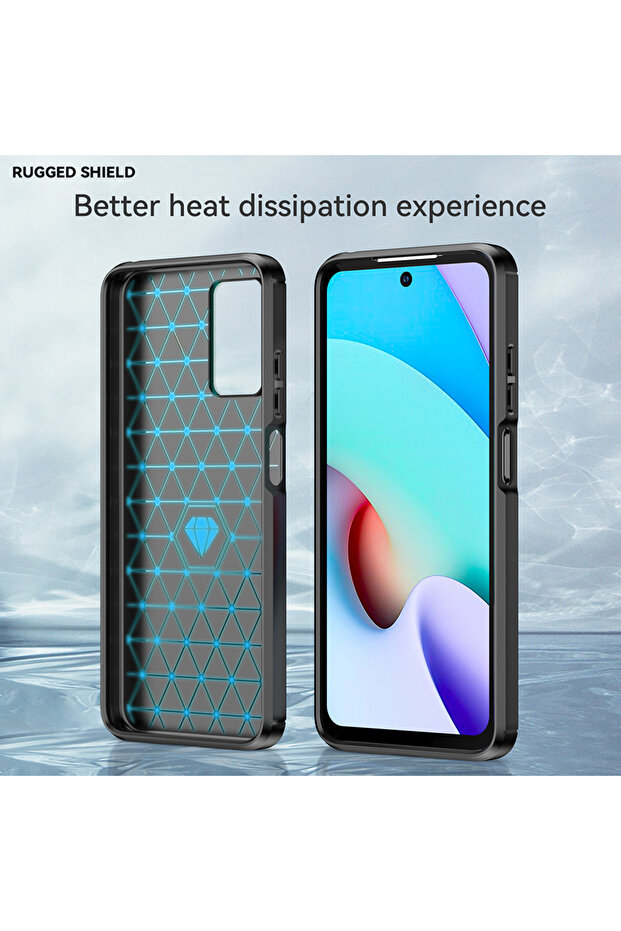 Protective case compatible with Xiaomi Redmi 10, Anti-slip function, TPU, Black - 4