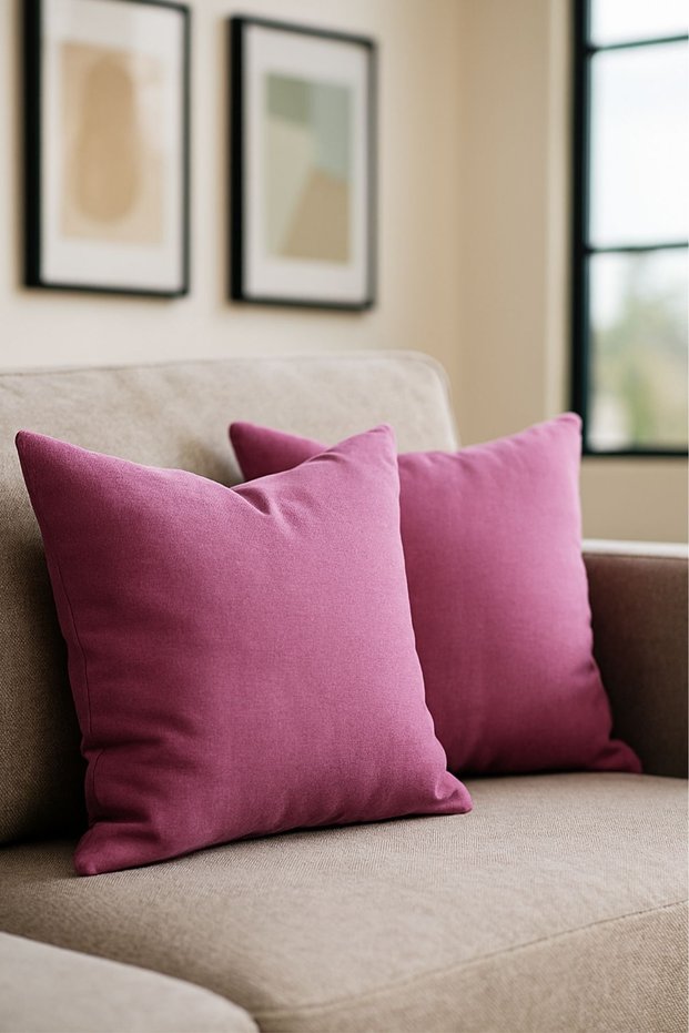 Throw Pillow Cover Special Design Set of 2 Soft Textured Throw Pillow Dusty Rose Color Gift Throw Pillow