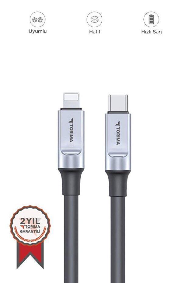 U15 Siyah 3.0A TYPE-C TO LIGHTINING Şarj-Data Kablosu 1metre - 1