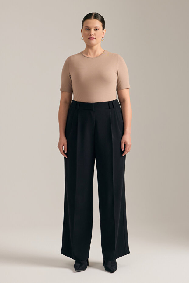 Dökümlü Bol Pantolon - 2