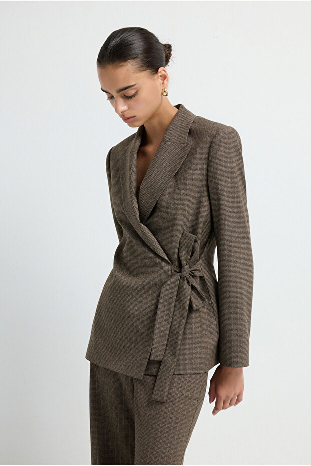 Yandan Bağlamalı Ceket - 1