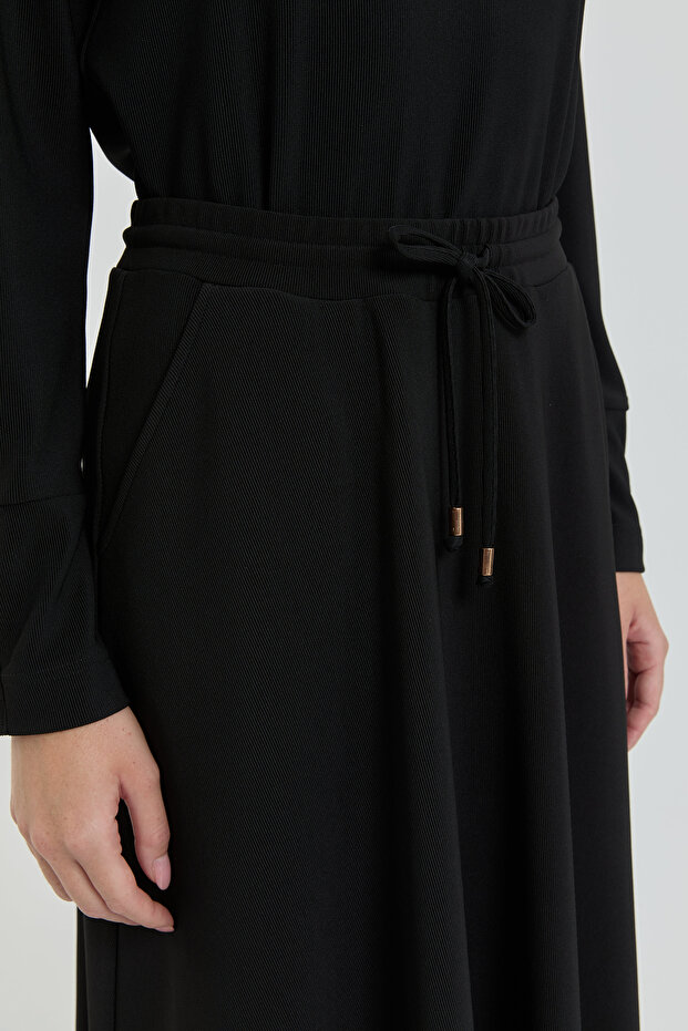 Kloş Örme Etek Siyah - 3