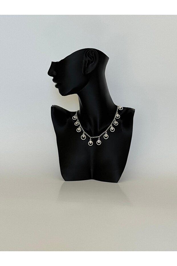 Telkari El İşi Gümüş Yıldız Modelli Suyolu Gerdanlık Kolye - 4