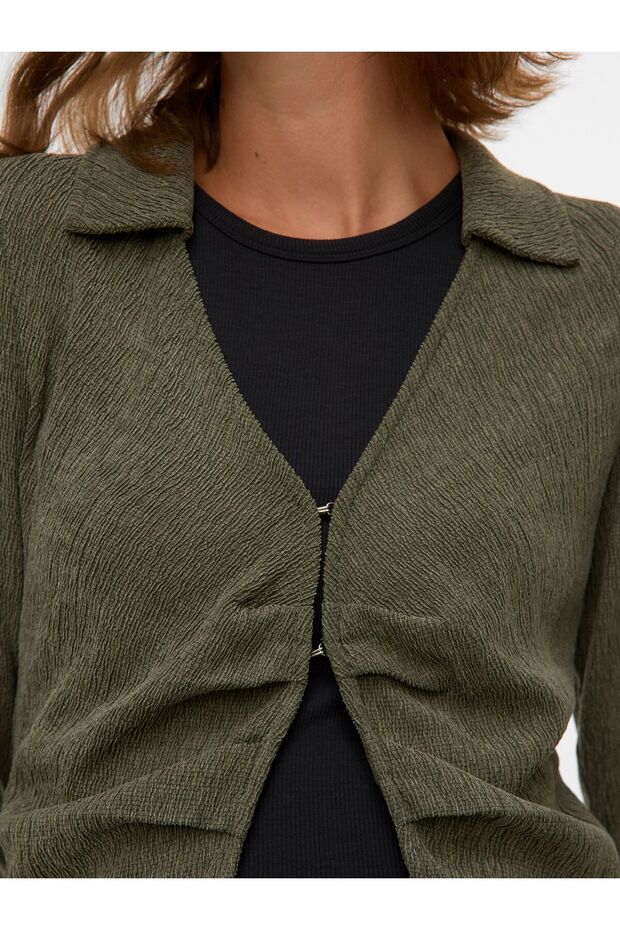 Bluse Normal geschnitten V-Ausschnitt Top - 5