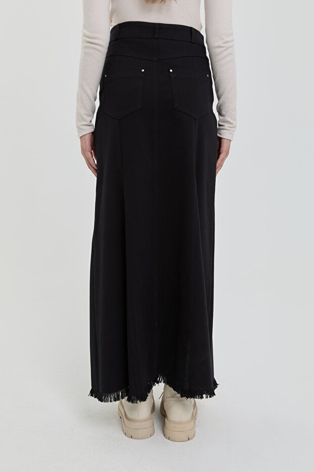 Gabardin 8 Panel Etek Siyah - 4