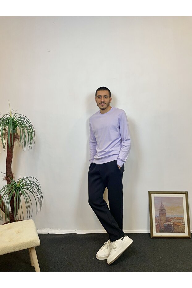 Süperlife Men's Crew Neck Slim Fit Thin Sweatshirt Spr 20K17