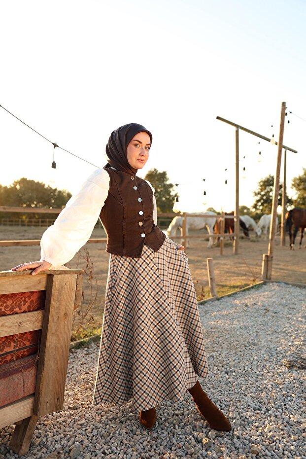 Sura İpek Eşarp 11416-S07 Acı Kahve - 5