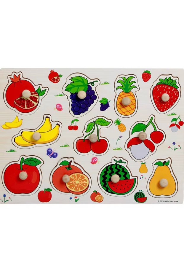 Puzzle Educativ din Lemn – Fructe