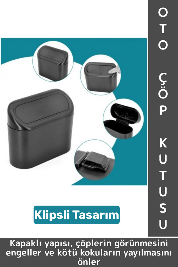 Durable Auto Garbage Cleaning Door Side Back Seat Clip-On Easy Installation Car Interior Trash Can with Lid
