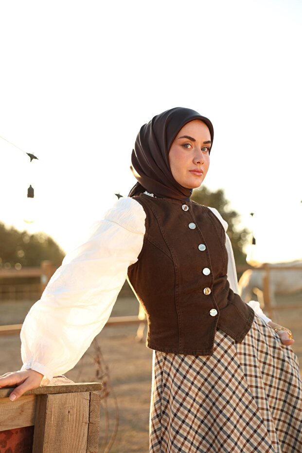 Sura İpek Eşarp 11416-S07 Acı Kahve - 2