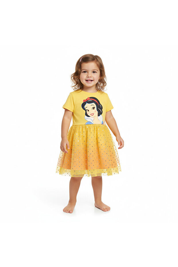 PRINCESS SNOW WHITE - GIRL'S TULLE DRESS 100% COTTON | MESH 100% POLYESTER|