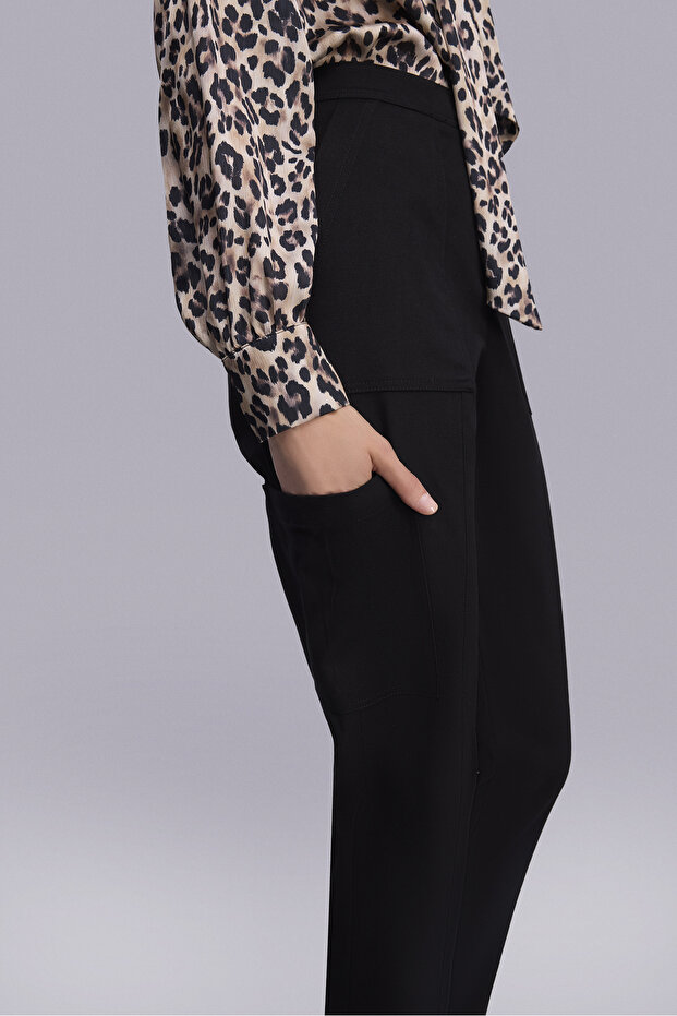 Siyah Kargo Pantolon - 5