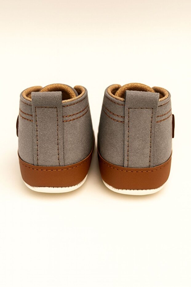 Bebek Kaydırmaz Taban Ayıcık Detaylı Şık Esnek ve Yumuşak ilk Adım Ayakkabısı 18-19 numara - 3