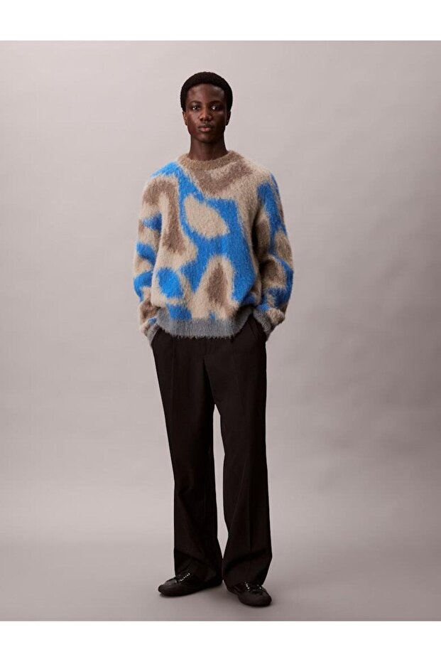 LS PATTERN BRUSHED ALPACA CREWNE - 1
