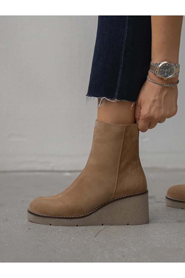Nubia Camel Süet Hakiki Deri Kadın Bot - 2