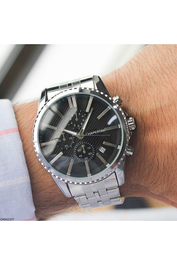 Ch002377 Men's Steel Band Wrist Watch
