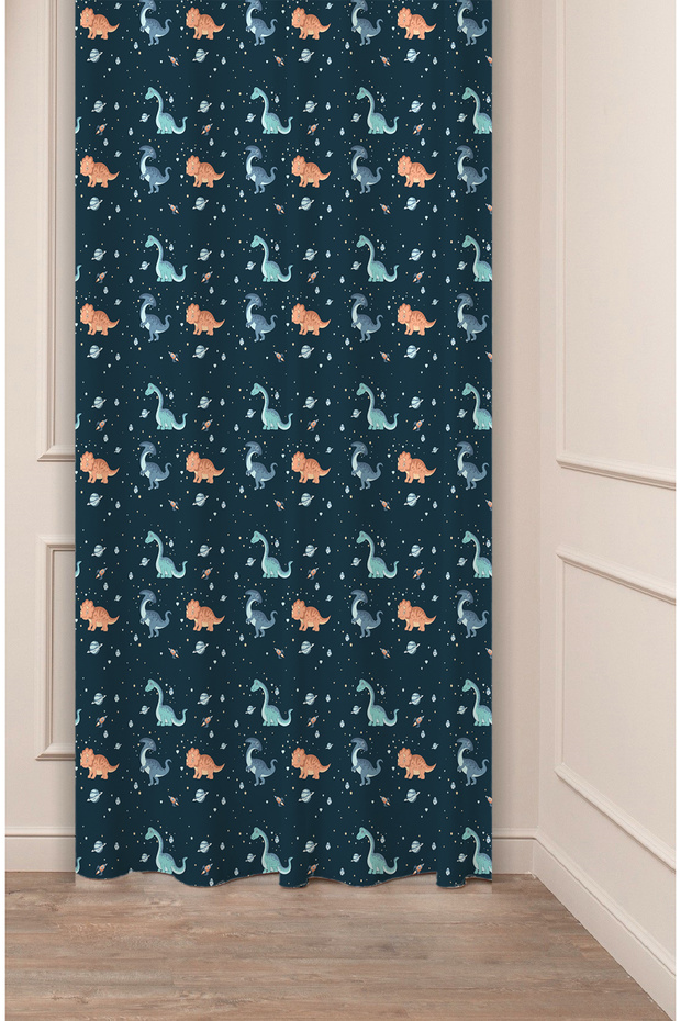 Digital Printed Modern (Single Wing) Stylish Children's Room Background Curtain with Dinosaur Animal Pattern Design